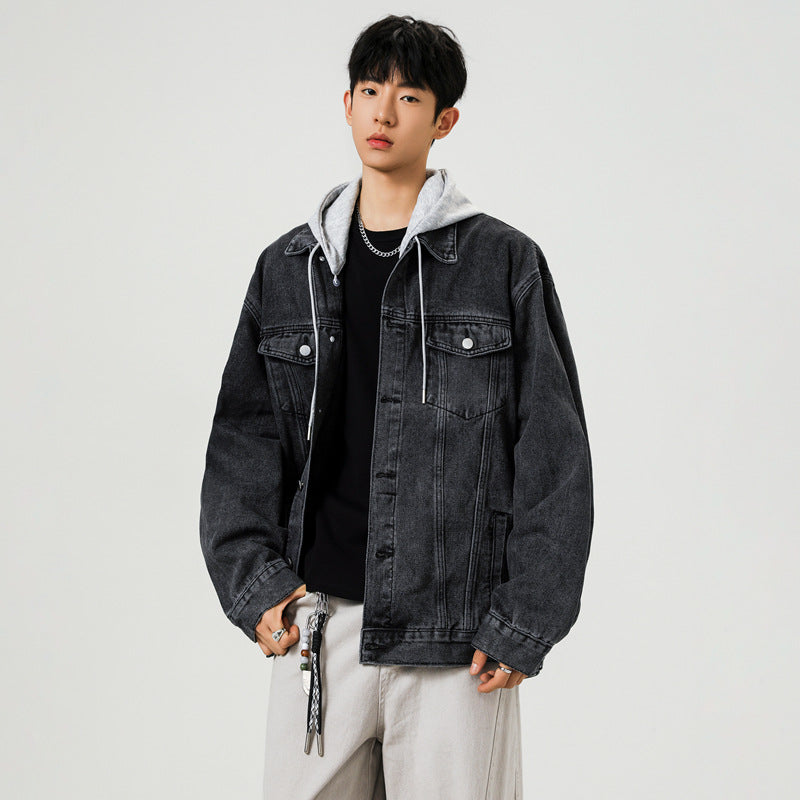 Men's  Denim Jacket Loose Fit Outerwear