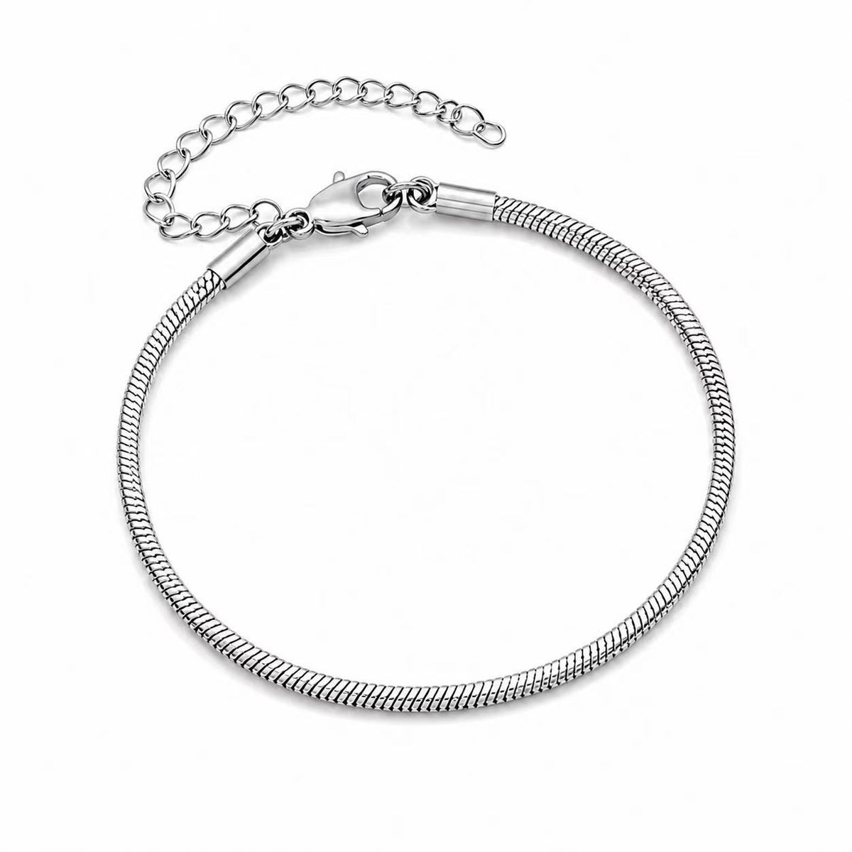 Stainless Steel Silver 3 Piece Set Bracelet Snake Chain Cube Link Jewelry for Men Women
