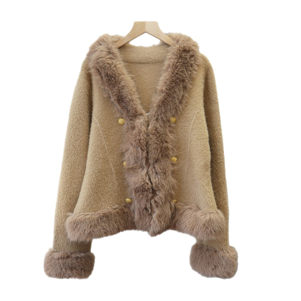 Long sleeved V-neck cardigan jacket for women