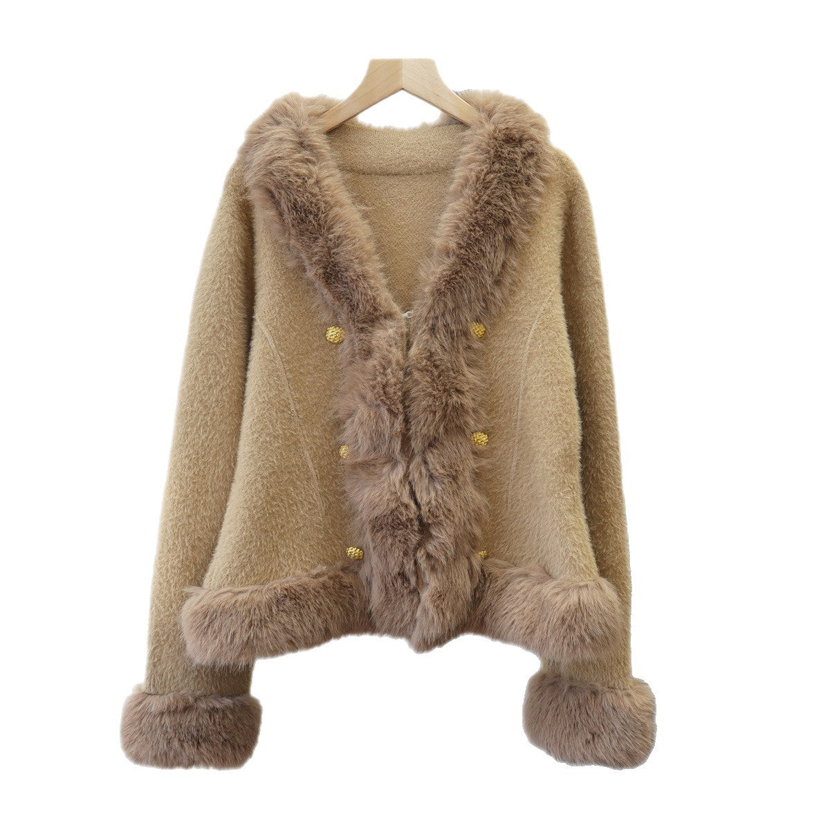 Long sleeved V-neck cardigan jacket for women