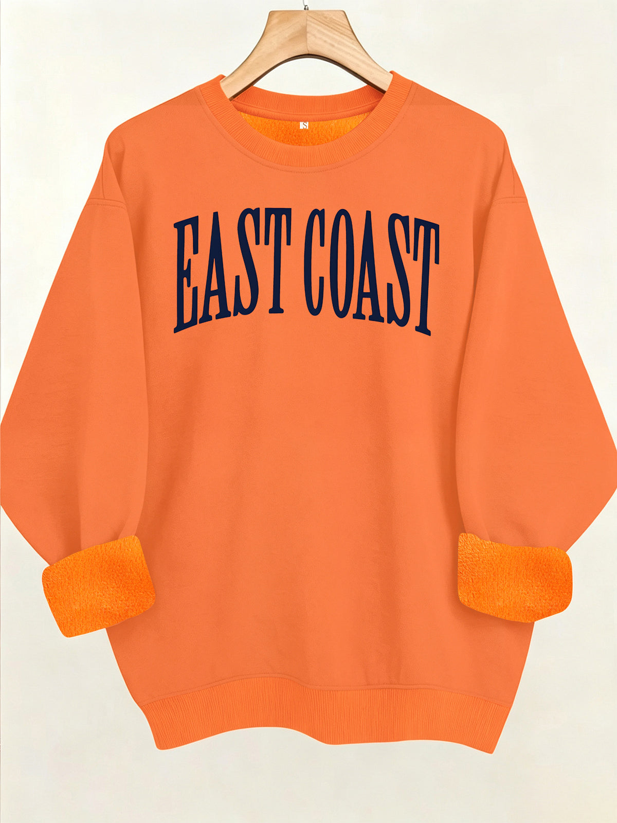 Round neck fleece hoodie