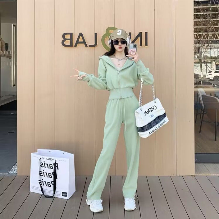 Sportswear Set for Women, Spring and Autumn New  Student Slimming Loose Fashion Hoodie Casual Two-Piece Set