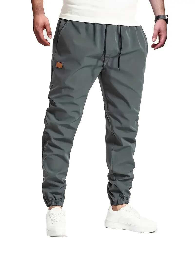 Men's Casual Cargo Pants, Slim Fit Cuffed Workwear Trousers