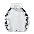 Casual Hooded Jacket for Men, Spring and Autumn Style, Trendy Three-Stripe Design, Loose Fit, Sporty Outerwear