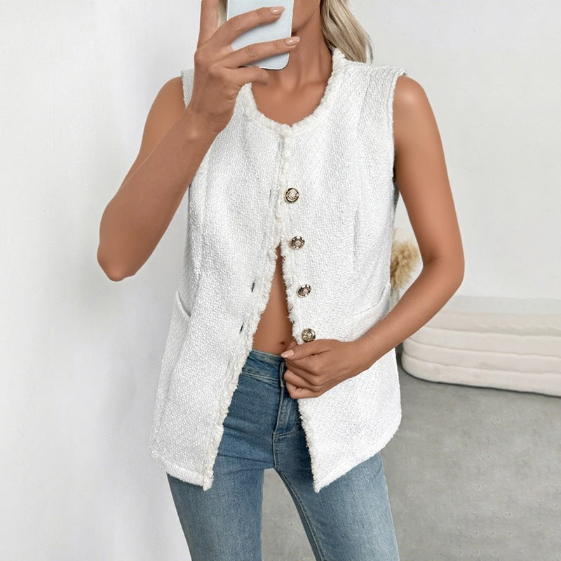 Women's Sleeveless Elegant Chanel-Style Cardigan Vest