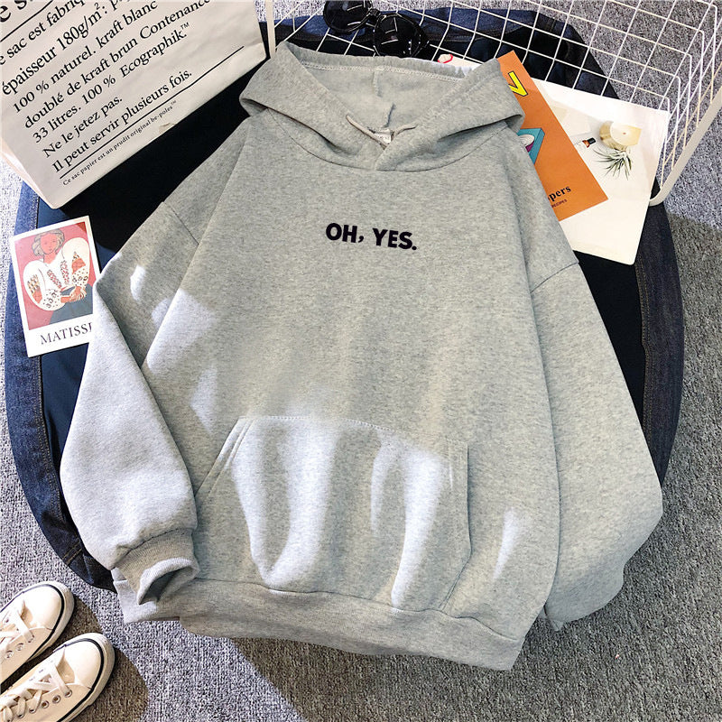 Women's Fleece-Lined Hooded Sweatshirt, Loose Fit Jacket