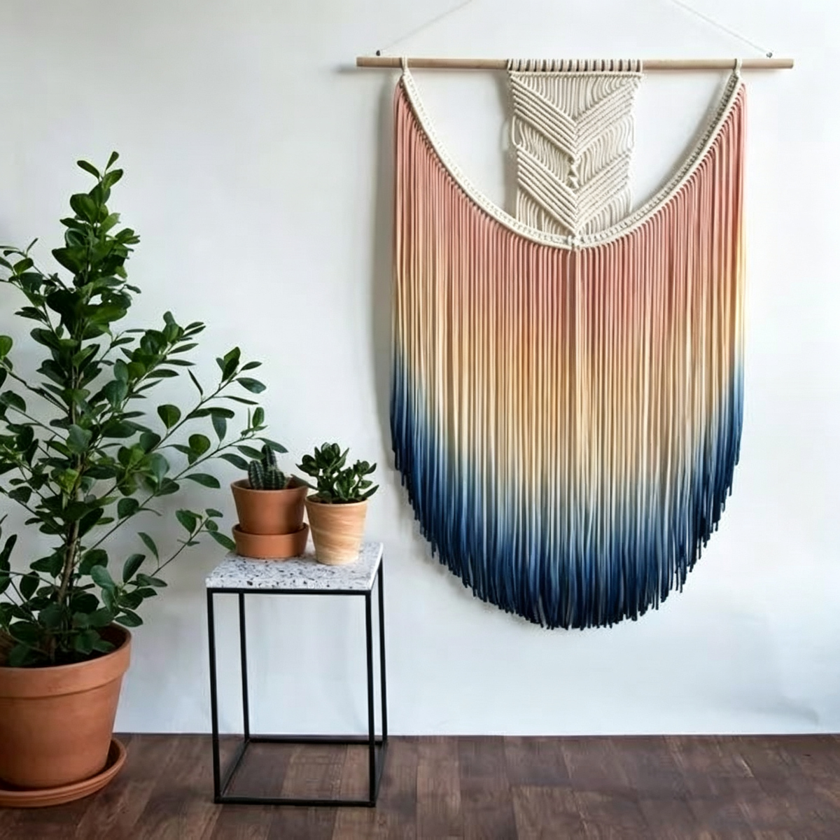 Handmade woven tapestry tassel wall decoration