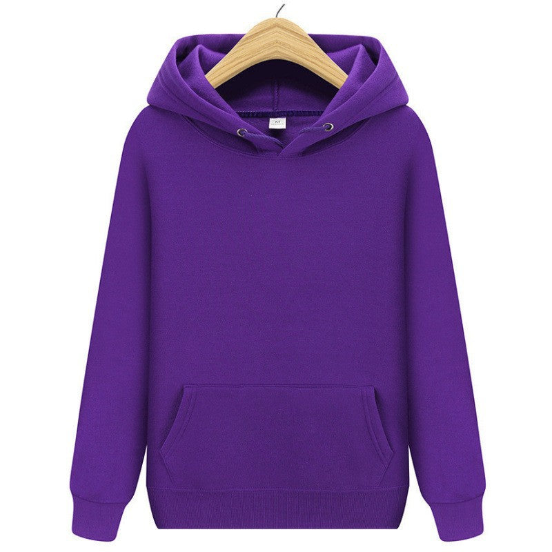 Solid Color Casual Athletic Pullover Hoodie Unisex Sweatshirt Jacket