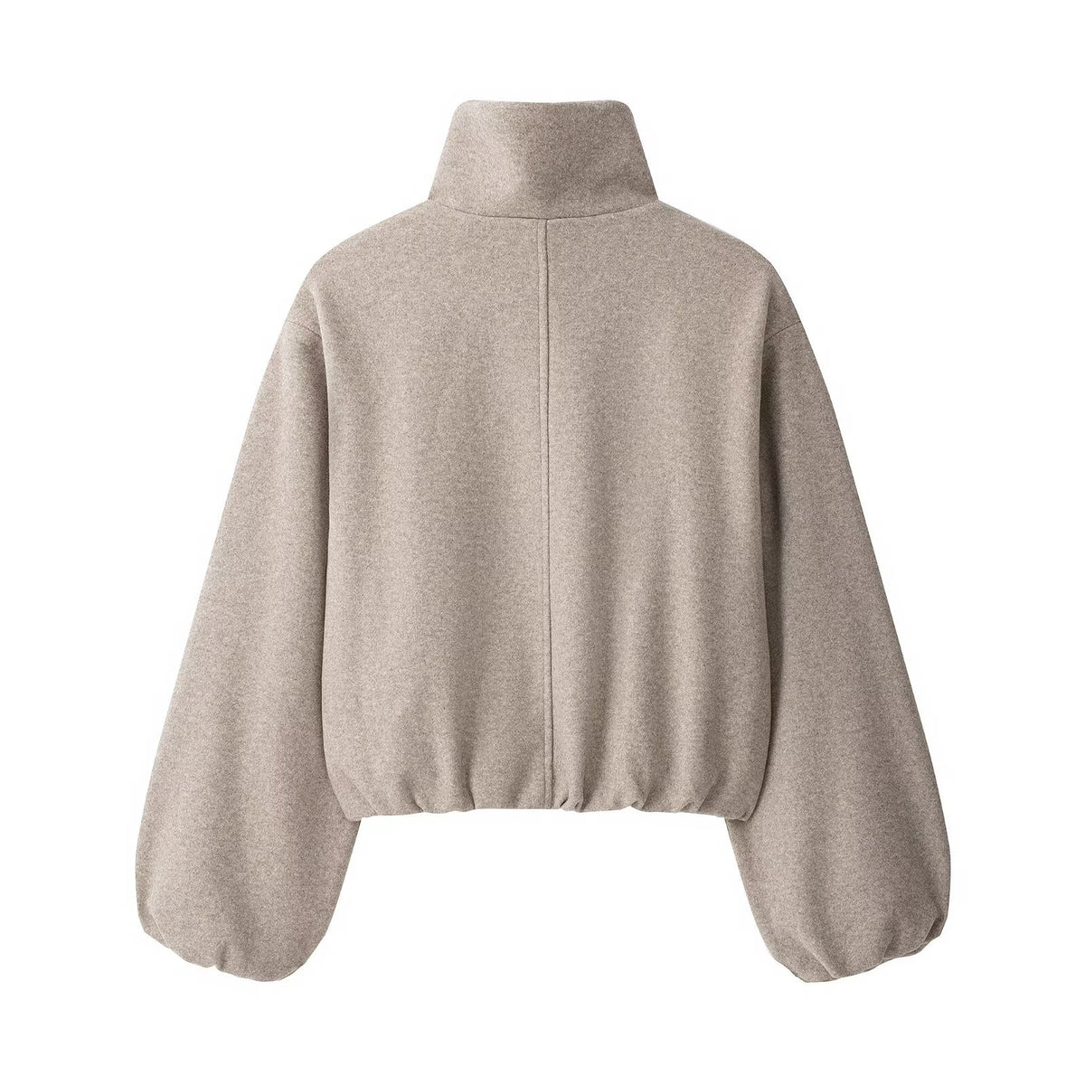 Stand up collar long sleeved zipper jacket