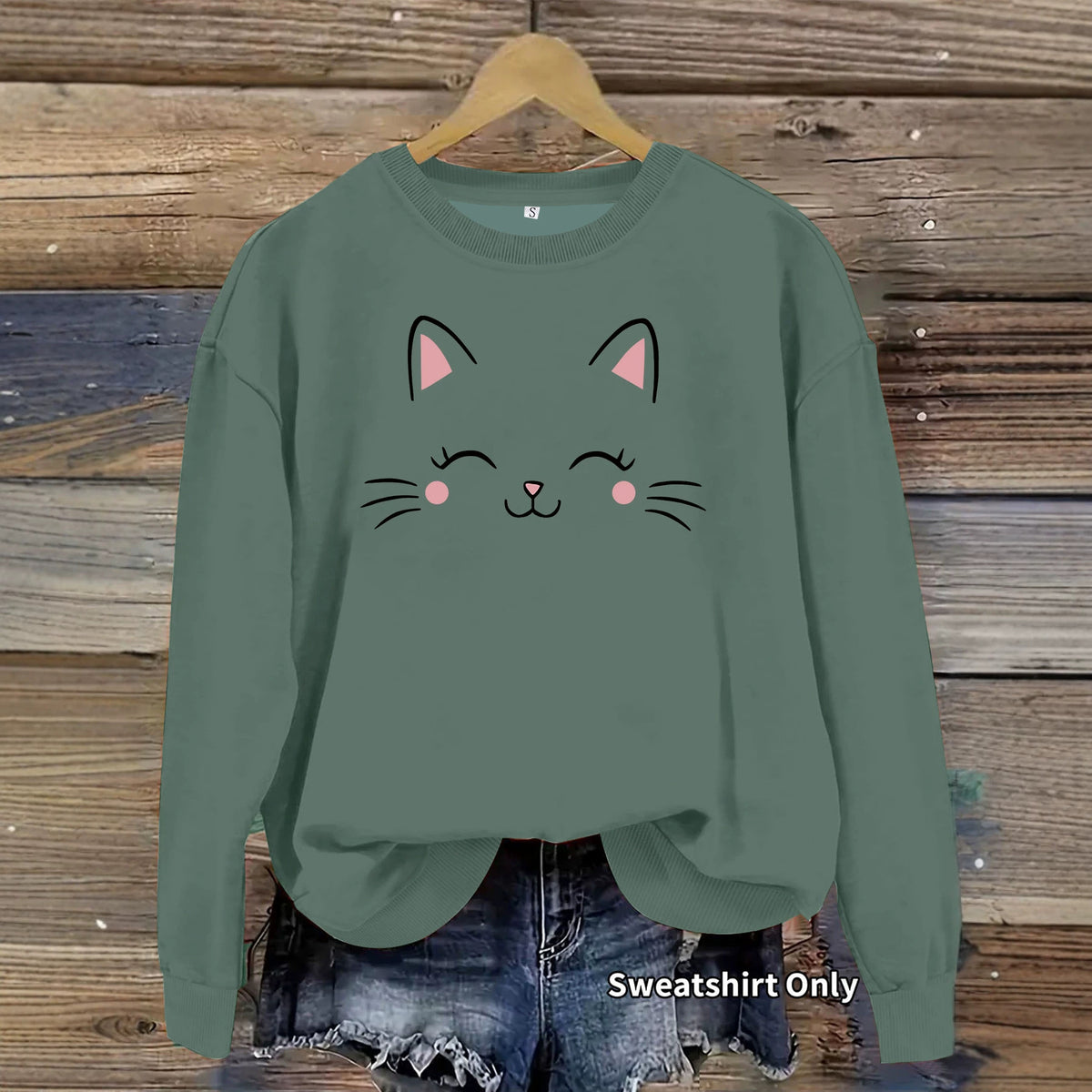 Round neck fleece hoodie