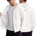 Men's Heavyweight Jacquard Waffle Hooded Loose Open Cardigan Sweatshirt