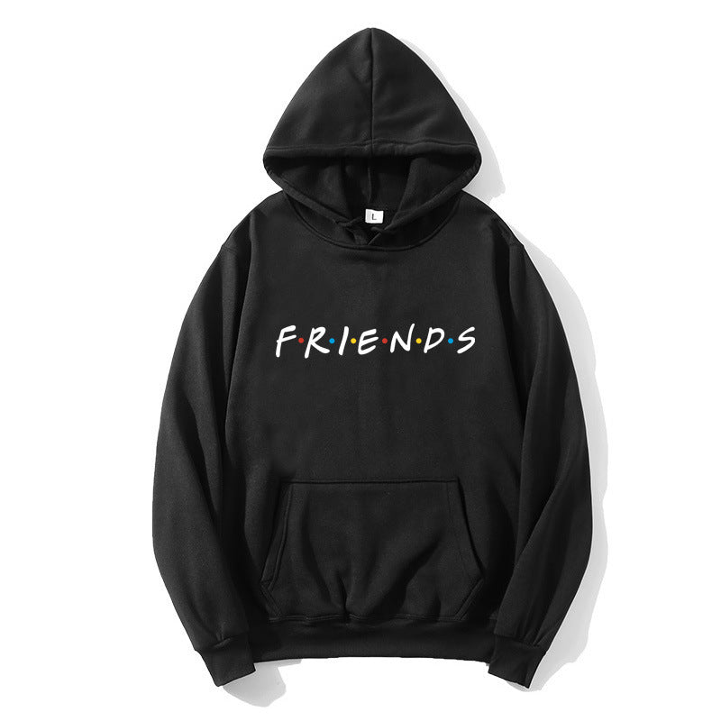 Casual Letter Print Long Sleeve Hooded Pullover Sweatshirt