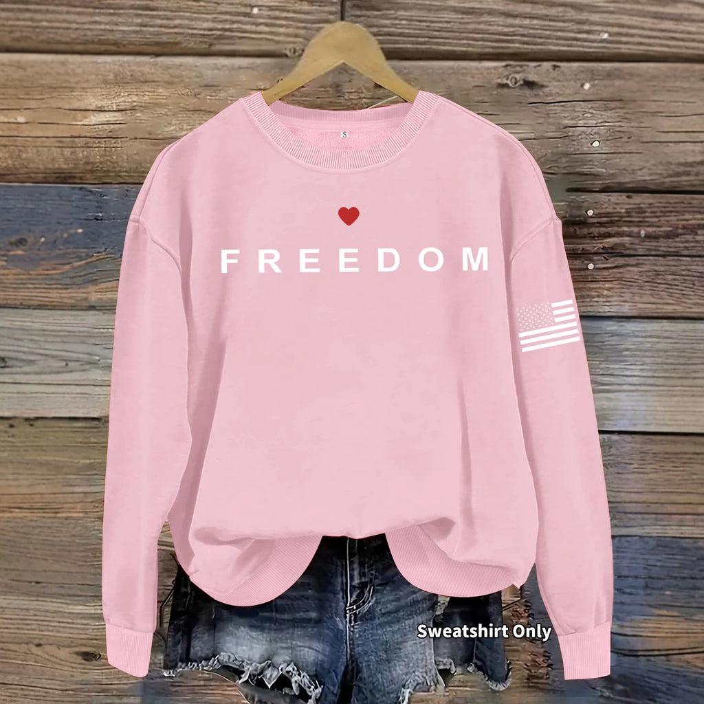 Letter printed round neck fleece hoodie