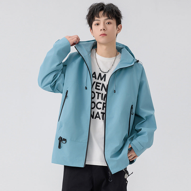 Unisex Waterproof Windbreaker Jacket for Hiking and Travel - Storm Orange