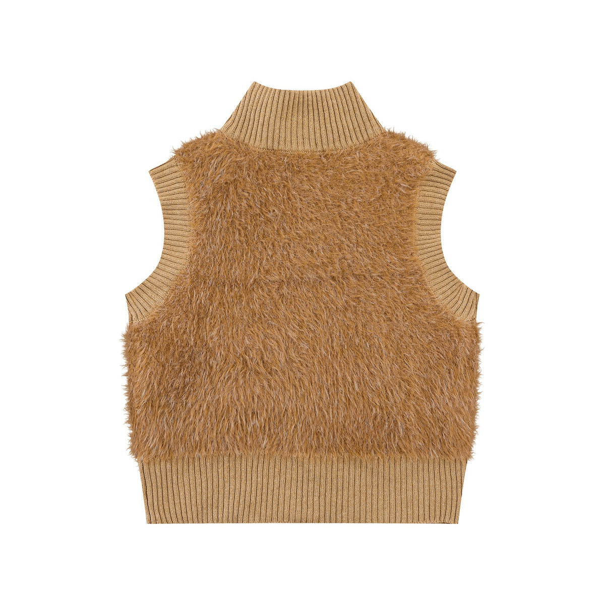 Half high neck zipper sweater