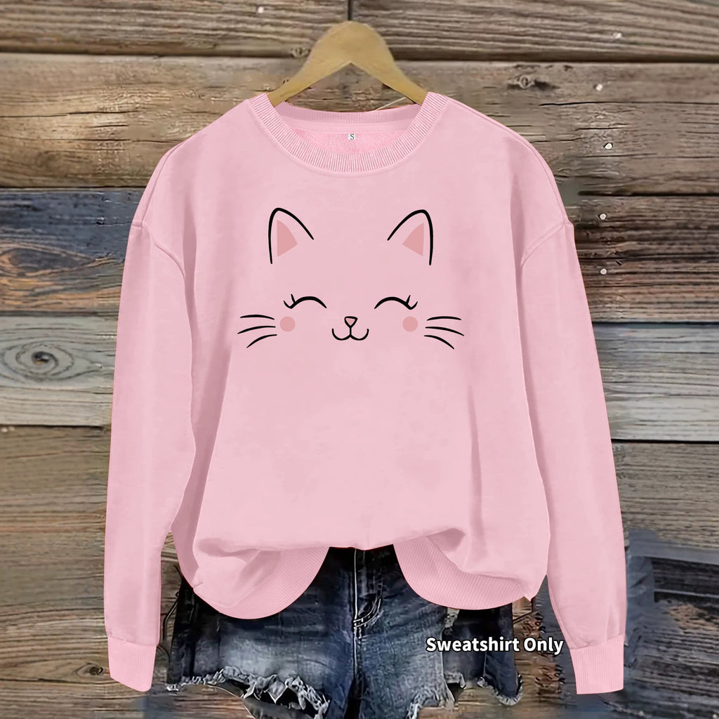 Round neck fleece hoodie