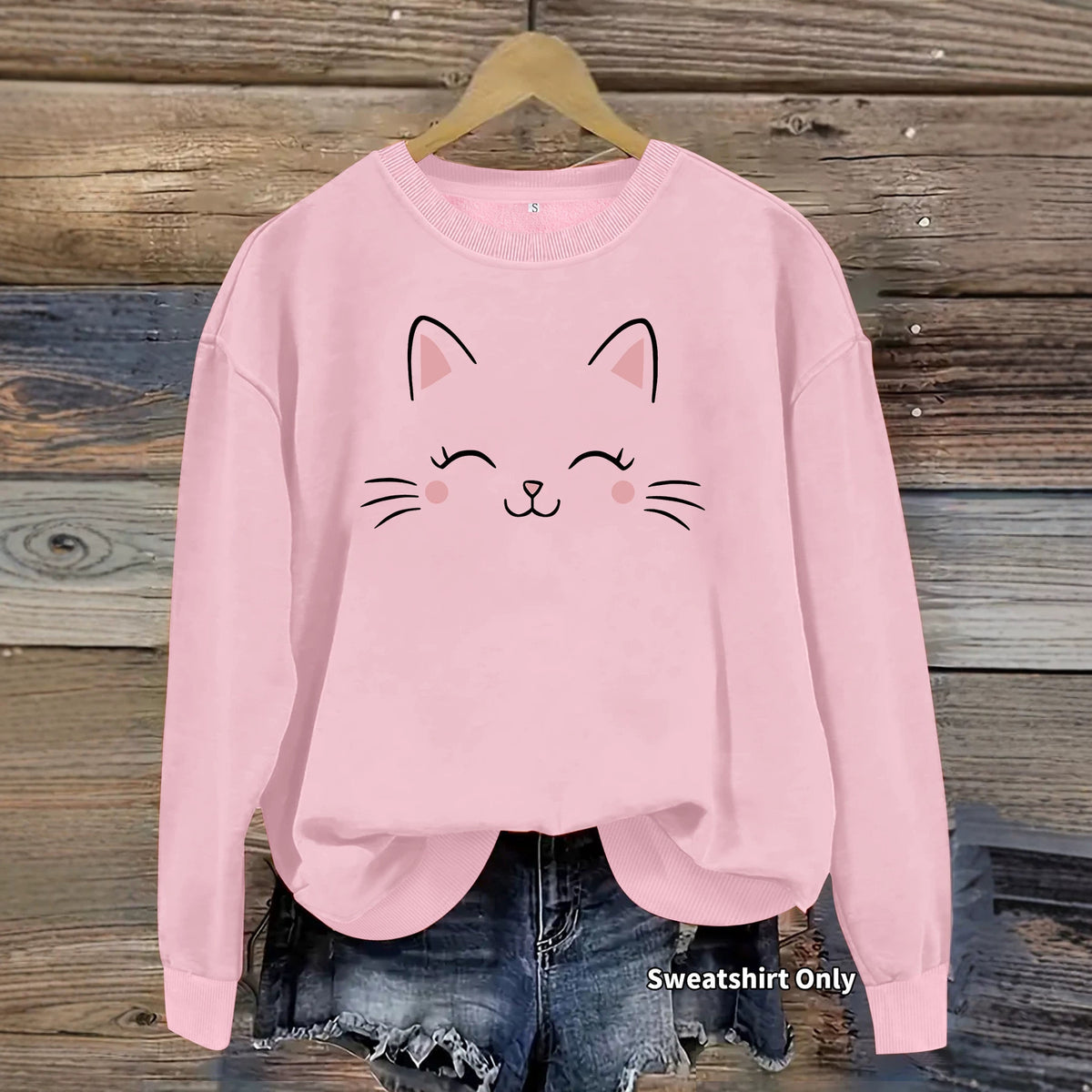 Round neck fleece hoodie