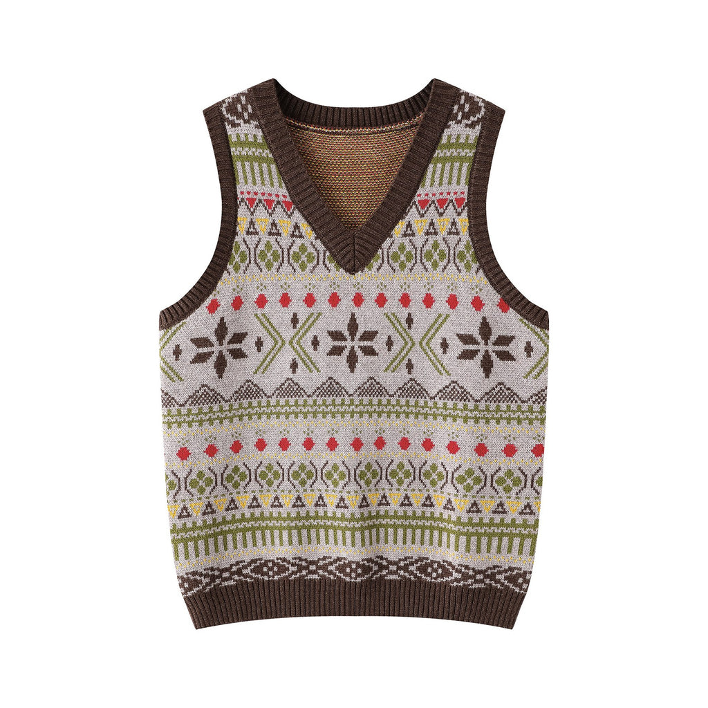 Geometric horizontal jacquard sweater