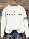 Letter printed round neck fleece hoodie