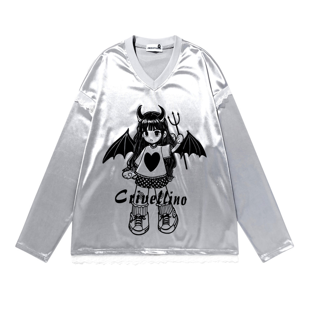 Lace patchwork design loose women's hoodie