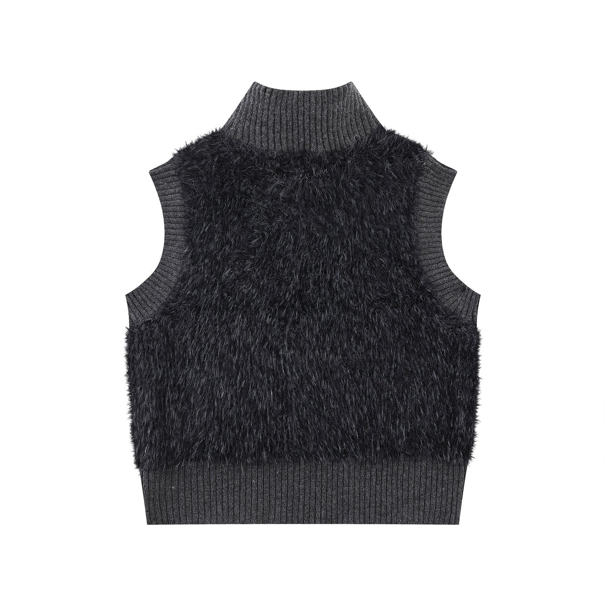 Half high neck zipper sweater
