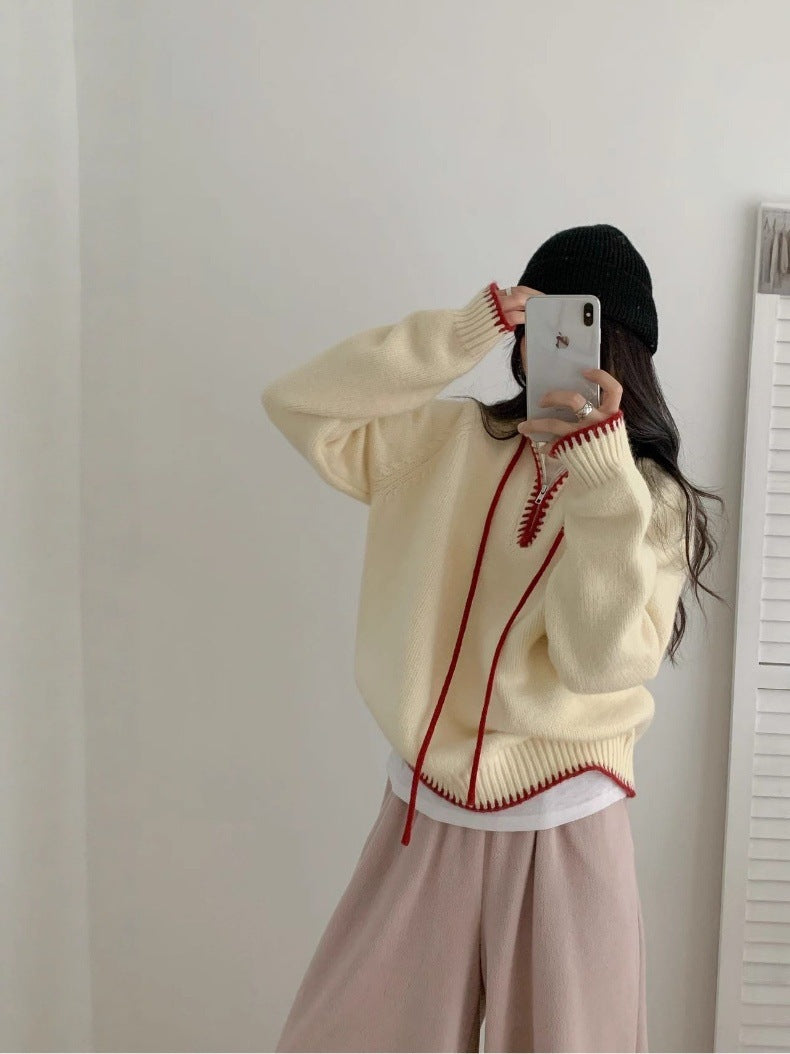 Soft Knit Hoodie Sweater for Women, Outerwear Top