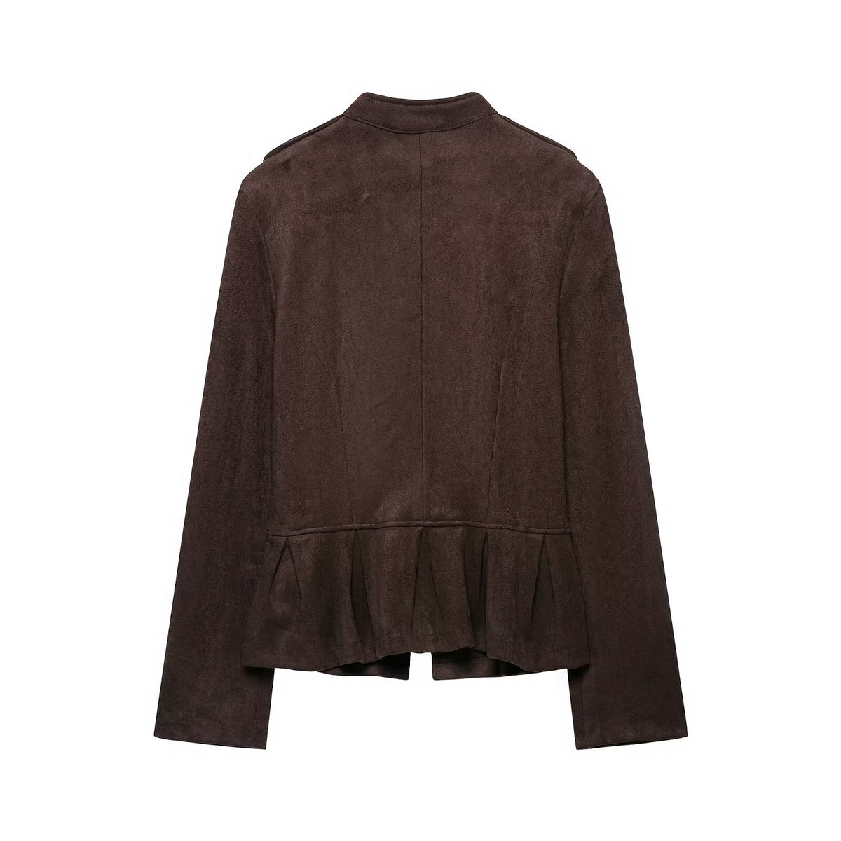 Half high collar long sleeved buttoned jacket