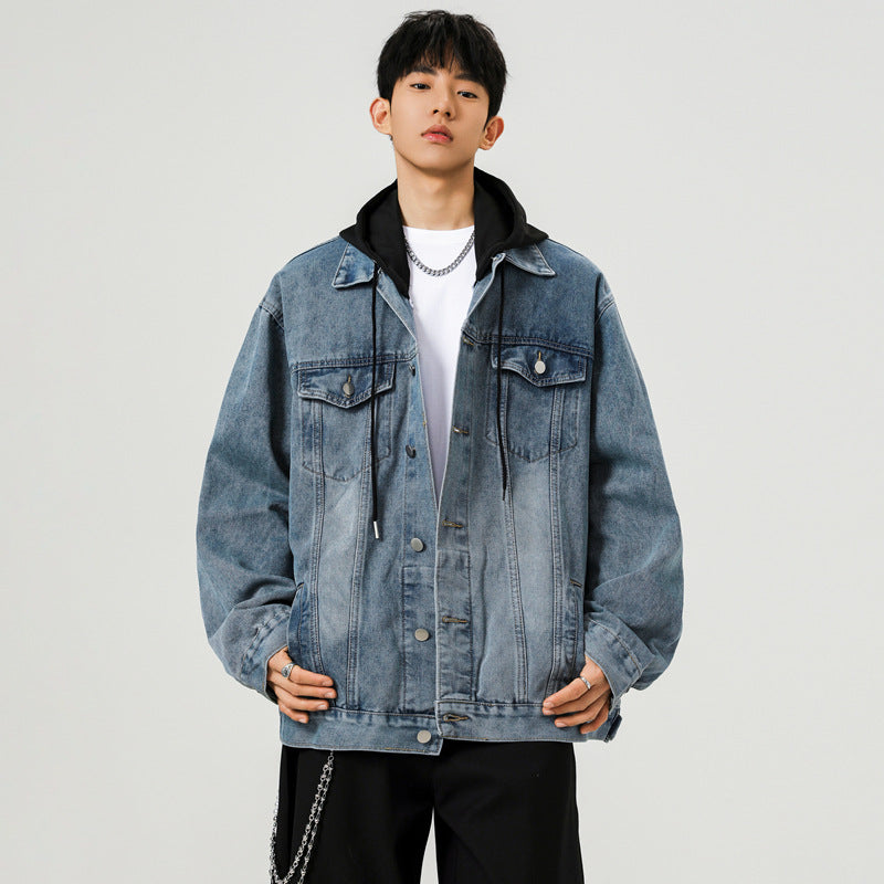 Men's  Denim Jacket Loose Fit Outerwear