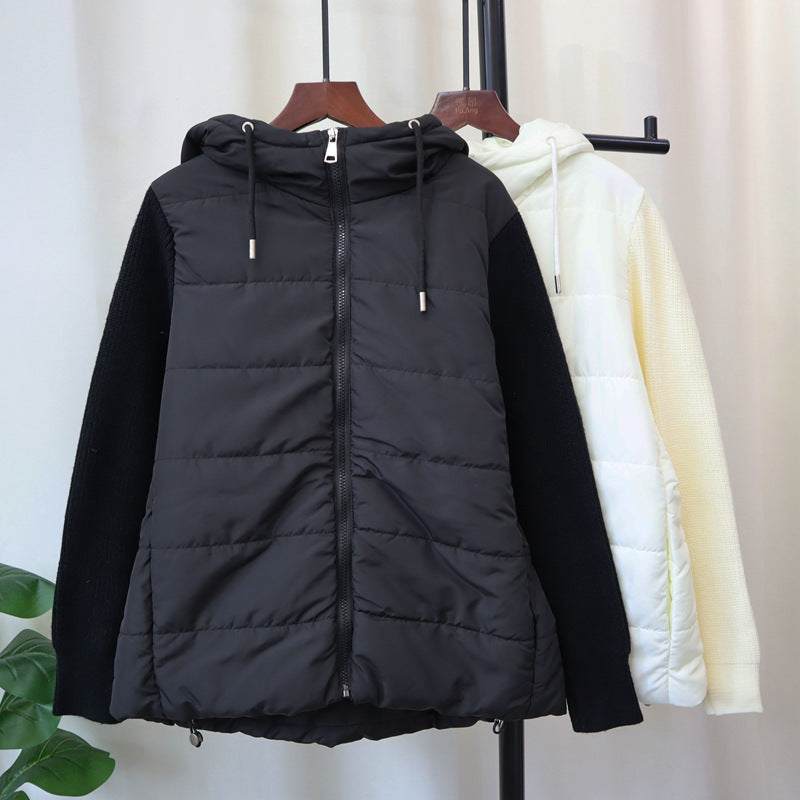 Hooded loose zipper jacket for women