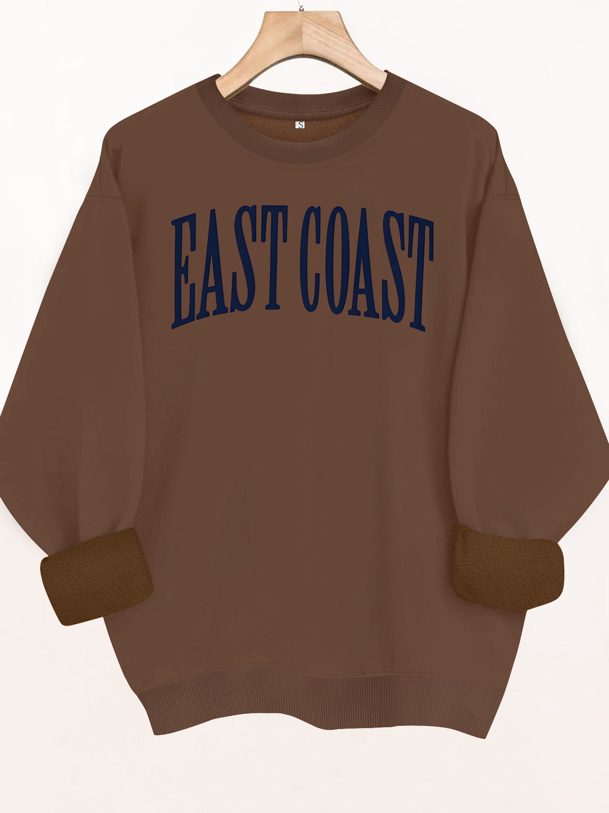 Round neck fleece hoodie
