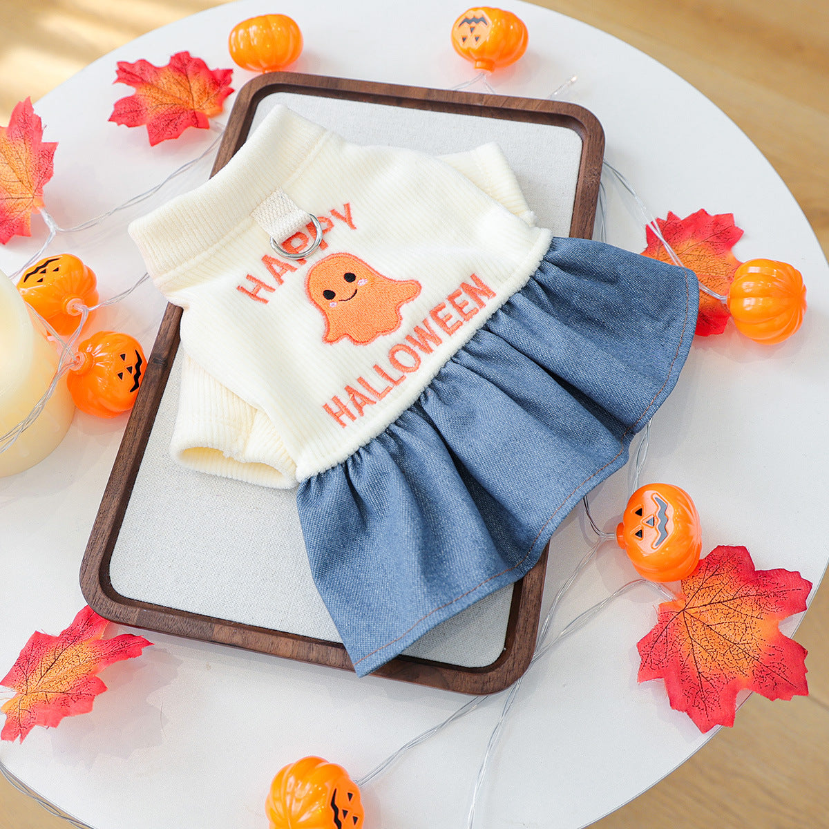 Halloween Pet Dog Cat Dress Quirky Pumpkin Wedding Costume Outfit