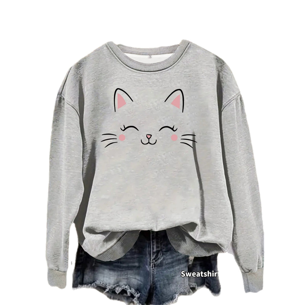 Round neck fleece hoodie