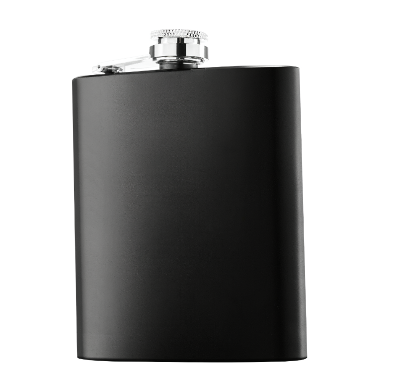 Customized, shipped within 48 hours Matte Stainless Steel Slim Flask, Portable Outdoor Pocket Liquor Bottle, Flat Alcohol Container for Camping