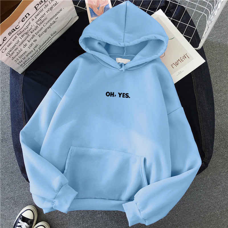 Women's Fleece-Lined Hooded Sweatshirt, Loose Fit Jacket