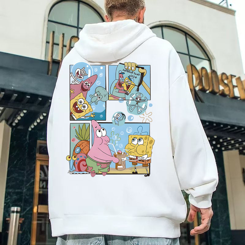 Men's  SpongeBob Graphic Long Sleeve Hooded Sweatshirt