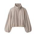Stand up collar long sleeved zipper jacket