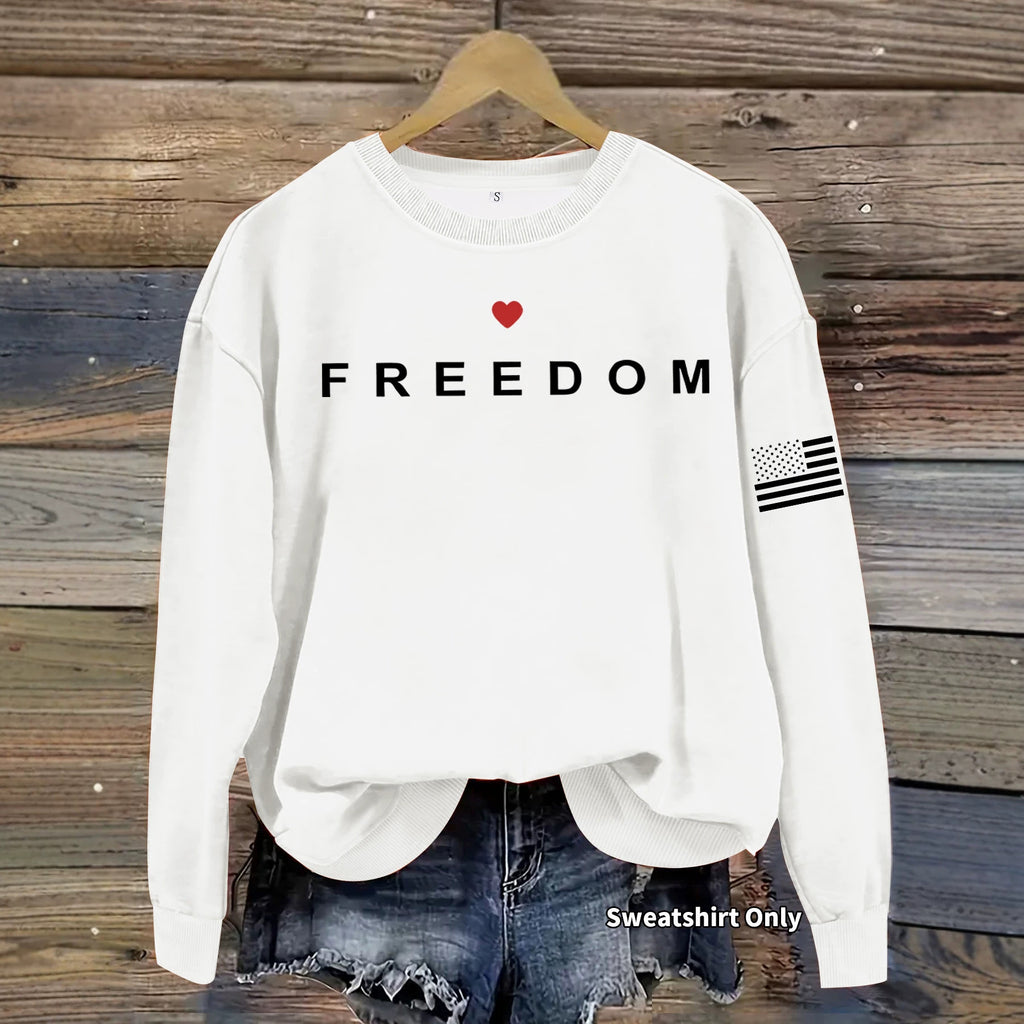 Letter printed round neck fleece hoodie