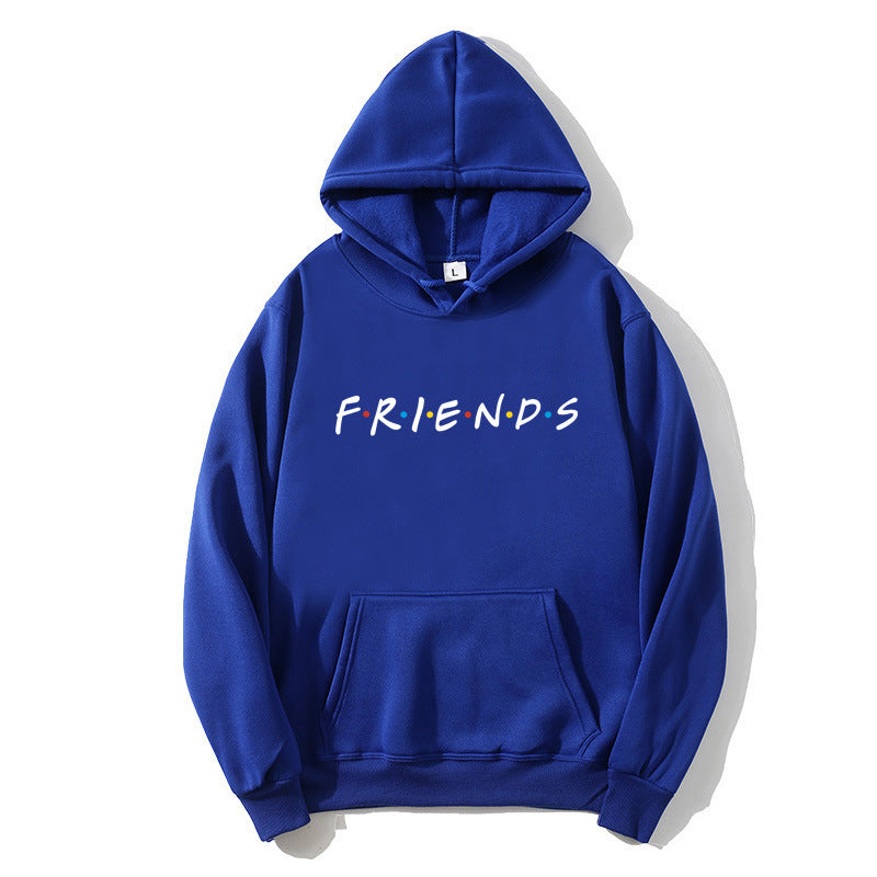 Casual Letter Print Long Sleeve Hooded Pullover Sweatshirt